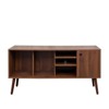 TiramisuBest TV Stand Living Room Cabinet One Storage Three Open Shelves Solid Wood Legs Media Console - 4 of 4