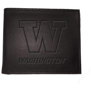 Evergreen NCAA Washington Huskies Black Leather Bifold Wallet Officially Licensed with Gift Box - 1 of 1
