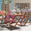 Costway 1/2 PCS 29.5" x 29.5" Patio Dining Table with Teak Painting 2" Umbrella Hole for Balcony - 4 of 4