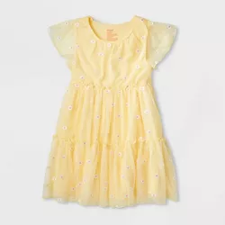Girls' Adaptive Tiered Short Sleeve Dress - Cat & Jack™ Yellow