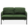 XIYUYEU Loveseat Sofa Comfy 2 Seater Upholstered Fabric Small Couches for Bedroom, Apartment, Green - 3 of 4