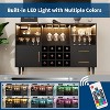COZONY 47in Wine Bar Cabinet with LED Lights & Charging, Modern Home Bar with Wine Rack & Storage - 3 of 4