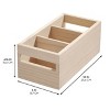 iDesign Paulownia Wood Divided Pantry Bin - Set of 2 - Natural - 3 of 4