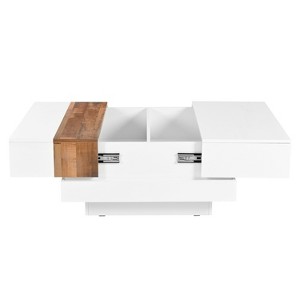 NicBex Modern 31.4" Square Coffee Table with Sliding Tabletop and Hidden Storage for Living Room - 1 of 4