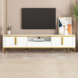 Whisen Luxury Minimalism TV Stand Entertainment Center for TVs Up to 85" with Cabinets and Drawers - 1 of 4