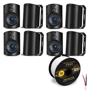 Polk Audio Atrium4 All Weather Outdoor Loudspeaker Cable Bundle - 8 Pack - 1 of 4