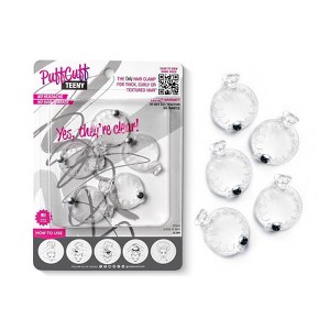 Teeny 0.75 Inch Hair Clamps for Big Hair - Painless, Damage-Free Styling Tool - 5 Pieces - PuffCuff - 1 of 4