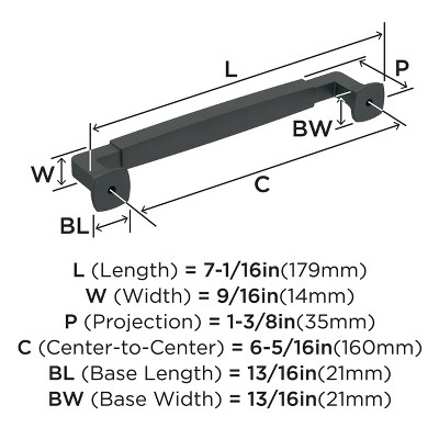 Matte Black Zinc Cabinet and Drawer Pull with Mounting Hardware