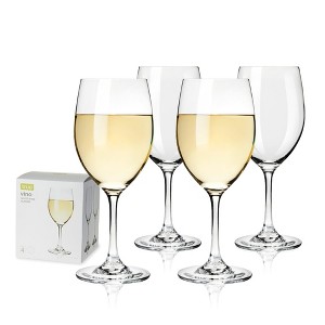 True Stemmed Wine Glasses, Lead-Free Crystal Glassware for Red and White Wine, Dishwasher Safe, Set of 4, 14 Oz, Clear - 1 of 4
