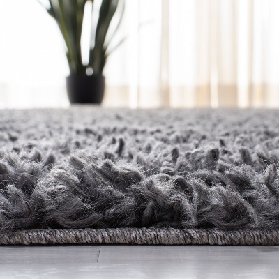 Charcoal Rectangular Shag Area Rug 5'3" x 7'6"