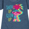 - Trolls - Show Up Glow Up Poppy Graphic Short Sleeve Fleece Dress - 2 of 4