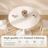 Dolonm 24 " Modern Circular Coffee Table, Steel Base, Living Room Coffee Table,White - 3 of 4