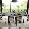 SpassWay 30"H Oval Wood Dining Table Kitchen Table Conference Table with Double Pedestal - 3 of 4