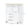NicBex Mobile Kitchen Island Cart Multifunctional Kitchen Carts on Wheels with Storage with 5-Tier, 2 Cabinets and 1 Drawer for Dining Rooms, Gold - 2 of 4