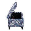 Grungis Polyester Storage Benches with Floral Patterned Fabric,Upholstered Storage Ottoman,Storage Ottoman Bench for Living Room,Bedroom - 4 of 4