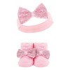 Hudson Baby Infant Girl Headband and Socks Set, Princess 4-Piece, 0-9 Months - 4 of 4