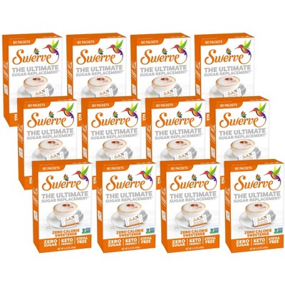Swerve The Ultimate Sugar Replacement Zero Calorie Sweetener 80 Packets - Case of 12/4.23 oz
