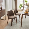 Upholstered Dining Chair with Solid Wood Legs,Wing Backrest for Dining Room,Set of 2 - 2 of 4