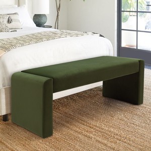 Kaia 47" Velvet Waterfall Upholstered Bench-Maison Boucle - 1 of 4