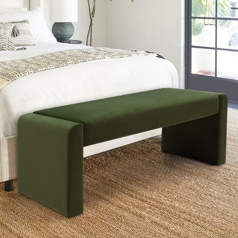 Green velvet 2024 bench cushion