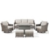 Buenhomino 4/6/7 PCS Patio Furniture Set with Fire Pit Table, Weather-Resistant Wicker Patio Fire Pit Set with Sofa Couch, Swivel Patio Chair Set - 3 of 4