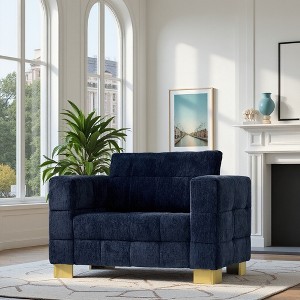 1-Seater Plush Cloth Soft Sofa Chair with High Sofa Legs, Easy Cleaning, and Fun Assembly - 1 of 4