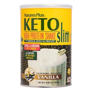 Ketoslim Vanilla Shake with Critical Keto Nutrients by Nature's Plus  -  0.8 lbs Powder - 1 of 2