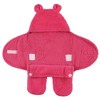 Hudson Baby Infant Girl Animal Faux Shearling Baby Outdoor Stroller Sack Wrap, Dk Pink, One Size - 3 of 3