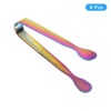 Unique Bargains Stainless Steel Kitchen Mini Ice Appetizers Dessert Serving Tongs 4.3 Inch Silver 18 Pcs Multicolored 8 Pcs - 3 of 4