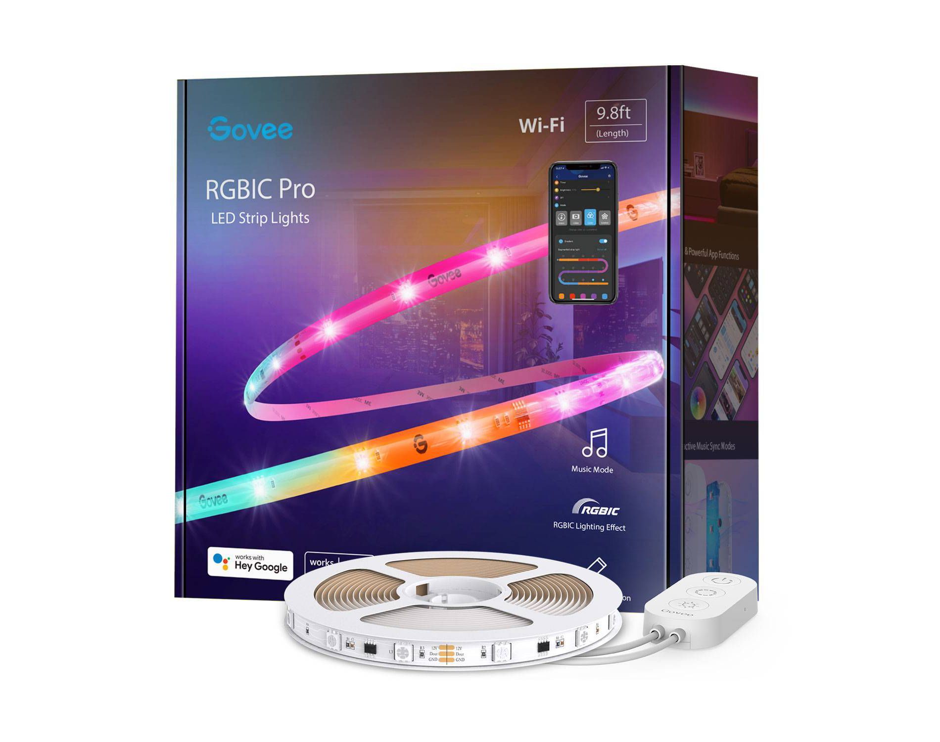 Govee RGBIC Pro 9.8' LED Strip Lights: Smartphone App Controlled Neon-Style Wall Decor
