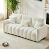 80.7" Modern Teddy Sofa,3 Seat Deep Couch with Solid Wood Frame & Plush Cushions for Living Room,Bedroom,Apartment,Office-Baofuwish - 3 of 4