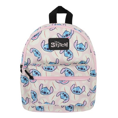 Stitch Character Heads All-Over Print 10.6” White Mini Backpack