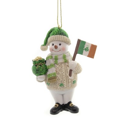 4.0 Inch Irish Santa. Lucky Christmas Tree Ornaments