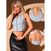 INSPIRE CHIC Women's Tweed Halter Neck Button Front Collared Backless Waistcoat Vest - 2 of 4