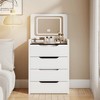 Small Vanity Set, Convertible 3 in 1 Vanity Desk with Mirror and Lights, Vanity Table Makeup Vanity with Flip Top Mirror, White - 2 of 4
