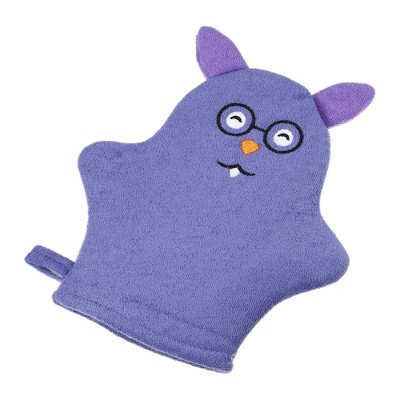 Unique Bargains Bathroom Cartoon Bath Brush 8.46"x7.40" Purple 1 Pc