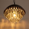 YANSUN Industrial Crystal Pendant Light, 1-Light Hanging Fixture, Black Finish, E26 Base, Non-Integrated Bulb Design - 2 of 4