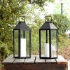 Ruane 17.5" Indoor/Outdoor Lantern (Set of 2) - PLT4056 - Black/Clear - Safavieh - 3 of 4