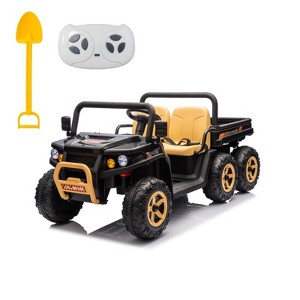 Jojoka 24V 2-Seater Ride-On Dump Truck for Kids, 6 Wheels 4WD Electric UTV, 3 Speeds, Remote Control, Dump Bed - 1 of 4
