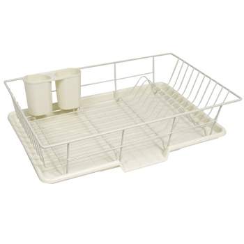 Megachef 17.5 Inch Single Level Dish Rack With 14 Plate Positioners And A  Detachable Utensil Holder : Target