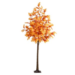 Nearly Natural 8-ft Pre-Lit Autumn Maple Artificial Fall Tree with 660 Warm White LED Lights - 1 of 1