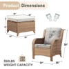 Gymojoy Outdoor Patio Chair Table with Ottoman High Back Club Chair - 2 of 4