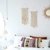 Aoibox 2-Piece Macrame Woven Wall Hanging, Boho Chic Geometric Art Decor for Bedroom, Nursery, Apartment, 28" L x 13" W - 2 of 4