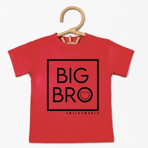The Juniper Shop SmileyWorld Big Bro Square Toddler Short Sleeve Tee - 3T - H. Red - 1 of 4