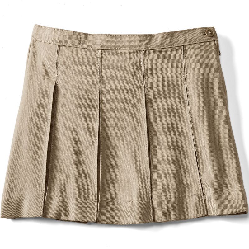 Lands' End Lands' End School Uniform Kids Solid Box Pleat Skirt Above Knee, 1 of 4