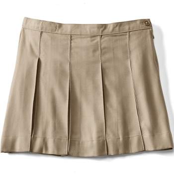 Lands' End Lands' End School Uniform Kids Solid Box Pleat Skirt Above Knee
