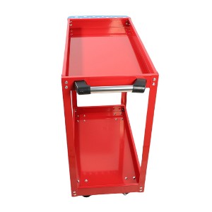 Vynxaria Two-Layer Utility Storage Shelves - Heavy Duty Rolling Tool Cart with Lockable Wheels, Red, 400 LBS Capacity - 1 of 4