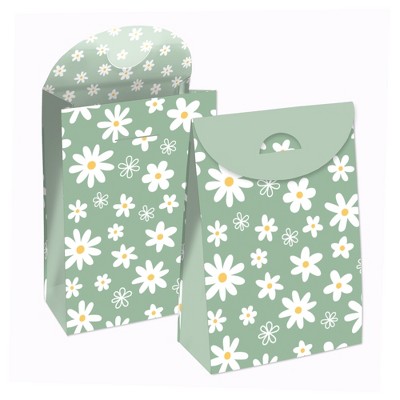 Big Dot of Happiness Beautiful Butterfly - Floral Baby Shower or Birthday  Gift Favor Bags - Party Goodie Boxes - Set of 12