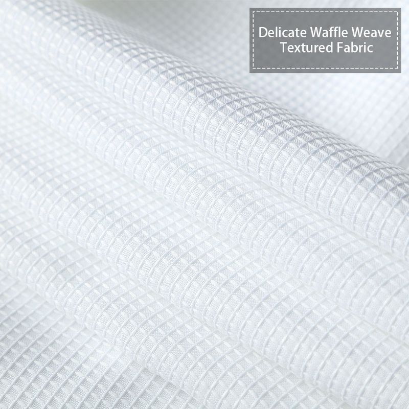 Waffle Fabric Shower Curtain for Bathroom, 3 of 5