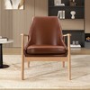 CAVINAS PU Leather Accent Chair,Set of 1/2,Minimalist Chair for Living Room,Bedroom&Study,Reading Chair with High Back,Living Room Furniture,Brown - 2 of 4